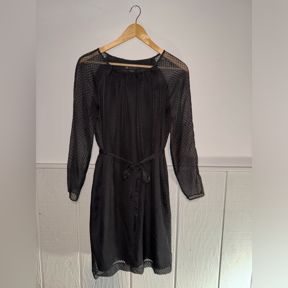 Size 10 Used Armani Exchange Chiffon Dress with belt